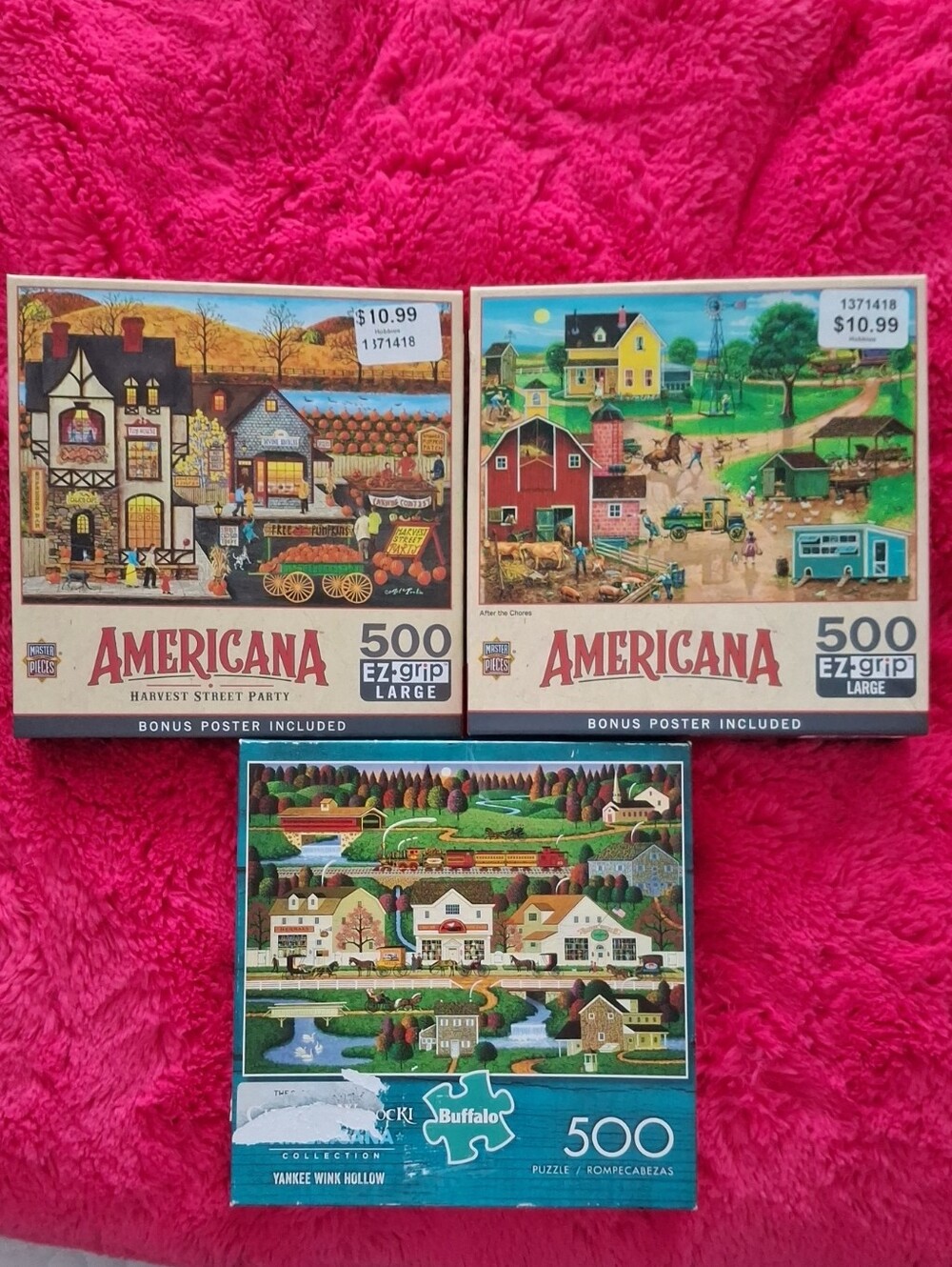 3 Americana 500-Piece Puzzles
